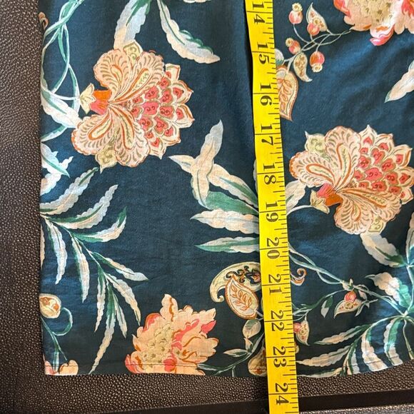 Sezane Chemise Chlo Dark Green Floral Blouse size 42/10 - Picture 9 of 12
